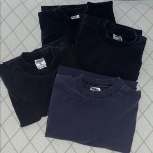 4 Heavyweight Black Navy T-Shirts Shaka Pro Club